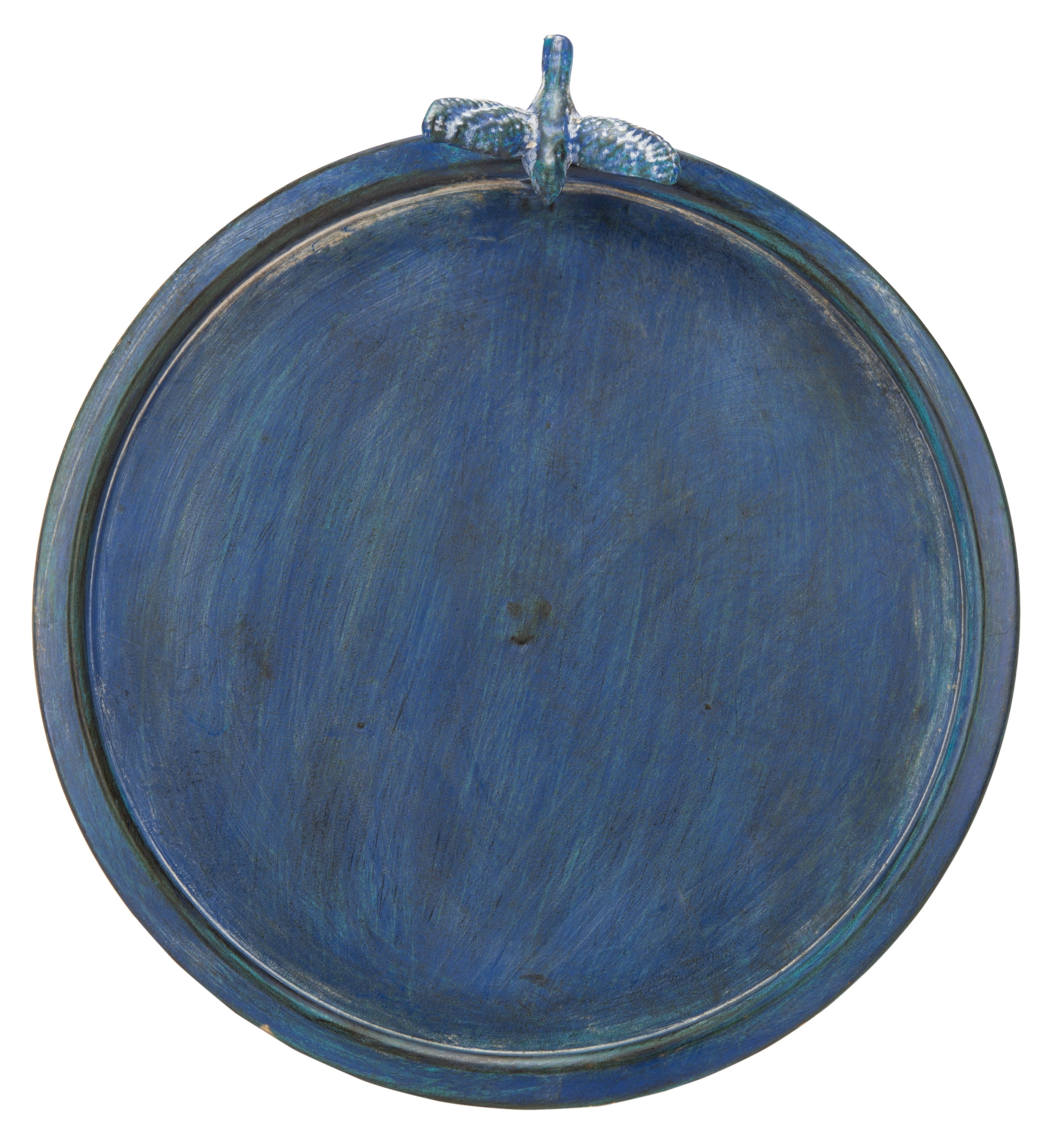 SAFAVIEH Kensi Solid Rustic Outdoor Patio Bird Bath, Antique Blue