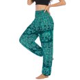 thumbnail image 4 of SWSMCLT Women's Smocked Waist Yoga Pant Boho Elastic Waist Harem Pants Tapered Leg Elephant Printed Bohemian Hippie Cinch Bottom Thai Indian Jogger Green One Size, 4 of 5
