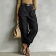 thumbnail image 6 of Ihhxva Women's High Waisted Wide Leg Cargo Pants Stretch Multi-Pockets Belted Summer Casual Work Daily Wear S-2XL, 6 of 7