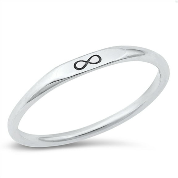 All in Stock Sterling Silver Stackable Infinity Ring Size 10