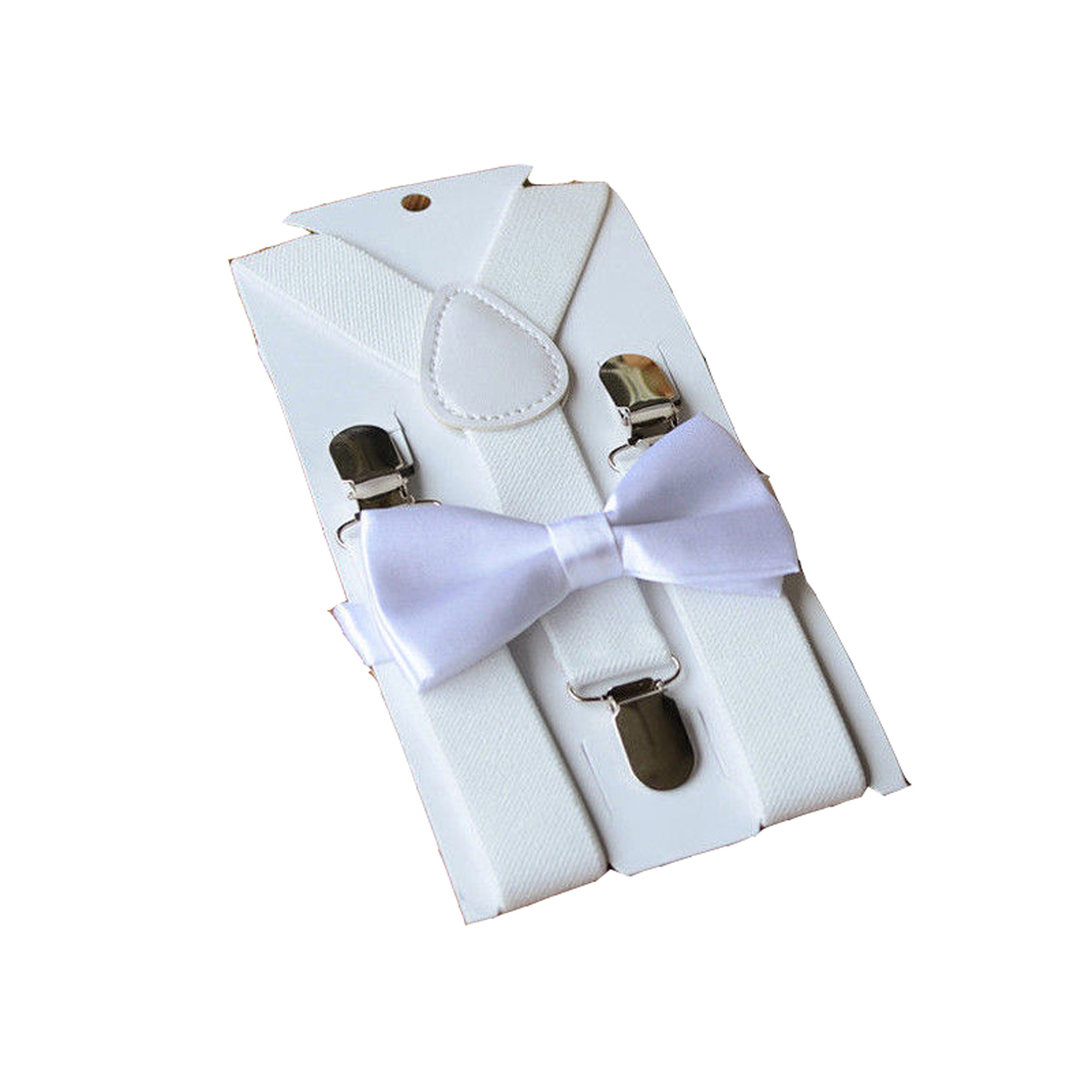 Kids Y-Suspender And Bow Tie Set With Clips - Adjustable For Boys 2-10 Years, Perfect For Weddings, Parties & More