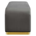 thumbnail image 3 of Modway Koda 60" Performance Velvet Waterfall Long Bench in Brass Storm Gray, 3 of 9