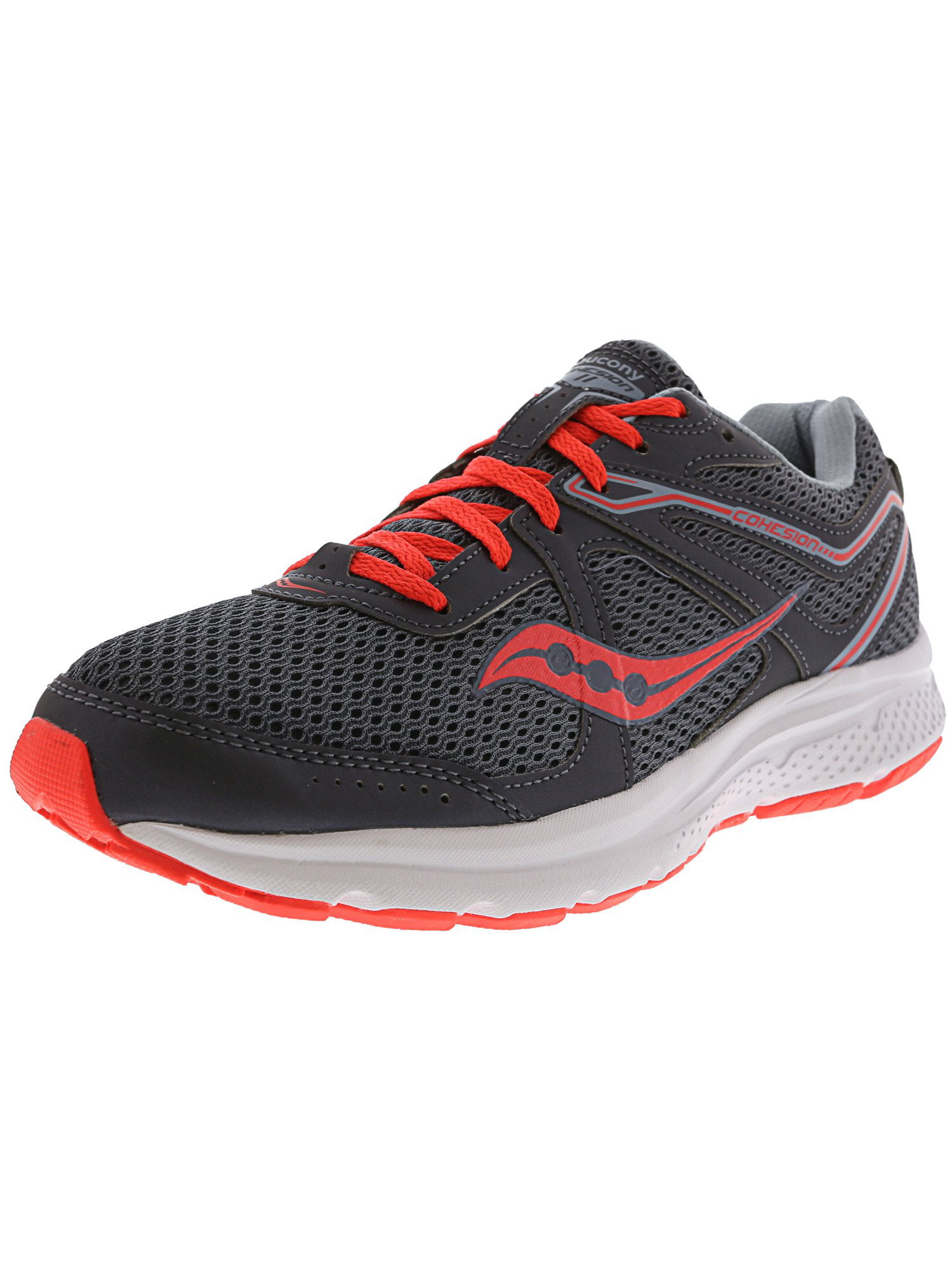 Saucony - Saucony Women's Grid Cohesion 11 Grey / Viz Red Ankle-High ...