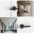 thumbnail image 2 of Matte Door Handles Interior Knurled Privacy Door Handles Heavy Duty Door Lever for Bedroom or Bathroom Reversible Keyless for Left Right Handed Doors AM, 2 of 6