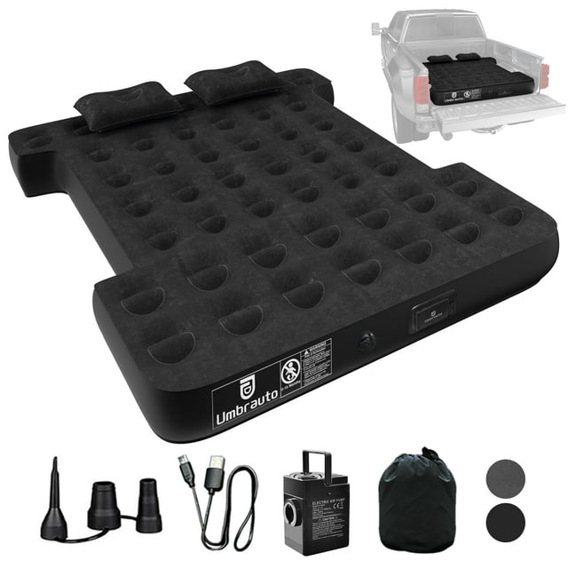 Colchón Inflable Umbrauto con Bomba Incorporada para Cama Completa de Camioneta