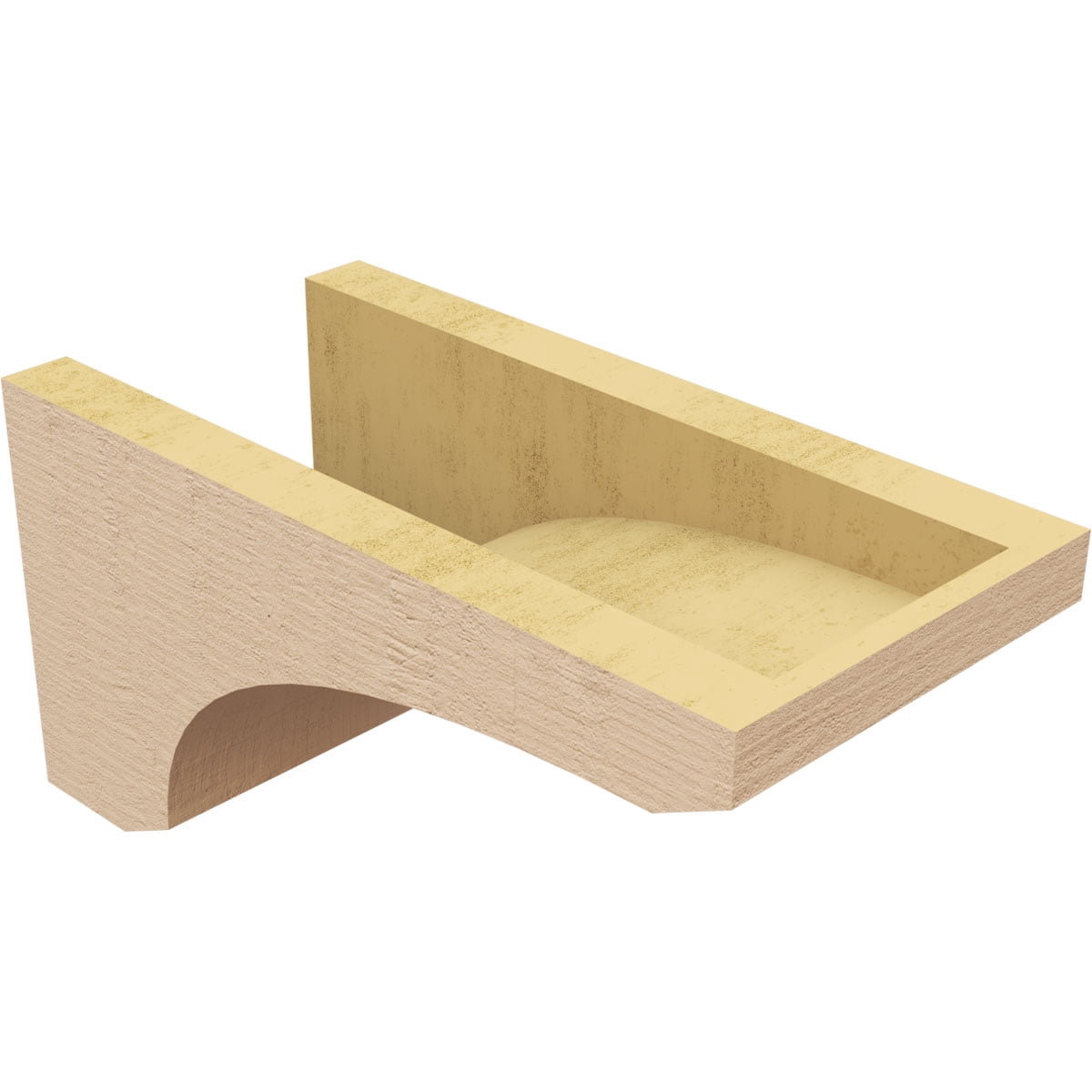 6"W x 12"D x 6"H Wide Legacy Rough Cedar Woodgrain TimberThane Corbel, Primed Tan