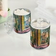 thumbnail image 2 of Yayeee 2 Pack Qtip Holder Bathroom Cotton Swab Canister with Lid Clear Dispenser Set, Ocean Boat, 2 of 6
