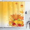 thumbnail image 1 of Ambesonne Harvest Shower Curtain, Fall Vegetable Composition, 69"Wx84"L, Earth Yellow Green Red, 1 of 3
