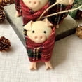 thumbnail image 4 of Cerdos en mantas, decoración navideña, colgante de cerdo de Navidad de dibujos animados lindo hecho a mano con accesorios de cerdito de madera, adorno divertido para árbol de Navidad para decoración n, 4 of 7