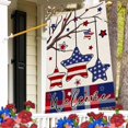 thumbnail image 2 of Welcome 4th of July House Flag 28x40 Inch Double Sided for Outside, Small Burlap Memorial Day Patriotic Red Blue Star Stripes American Flag Holiday Yard Flag Outdoor Decoration, 2 of 6