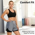 thumbnail image 5 of Yourumao Athletic Shorts for Women with Lining Drawstring Elastic Waist Running Shorts Mesh Lightweight Summer Shorts for Activewear, 5 of 9