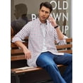 thumbnail image 5 of sogami Men's Plaid Button Down Shirts Cotton Long Sleeve Shirts Gingham Shirt, 5 of 9