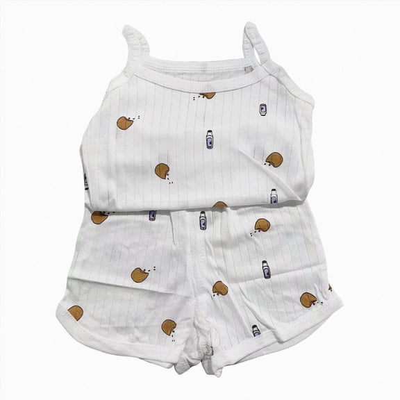 Kogui Infant Baby Girl Clothes Baby Girl Summer Clothes Cute Ruffle Tops Shorts Outfits Set Infant Toddler Shrit Outfit 3 6 9 12 18 24 Months 2T 3T 4T (White,1-2 Years)