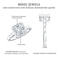 thumbnail image 6 of Rosec Jewels Bezel Set Asscher Cut Moissanite 3 Carat Engagement Ring - D-VS1 Quality - with Jewelry Box, 18K White Gold, US 12.50, 6 of 9