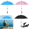 thumbnail image 5 of DAMAI 32in Portable Wheelchair Windproof Rainproof Umbrella, 6 Bones Clamp Umbrella With Adjustable Universal Clamp for Sun Protection(Blue), 5 of 9