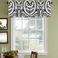 thumbnail image 6 of 2 Pack Abstract Ethnic Valance for Window Boho Geometric Trible Black Floral Texture Kitchen Valance Rod Pocket Short Curtain Topper Decorative Window Treatment for Living Room Bedroom 42"x12", 6 of 9