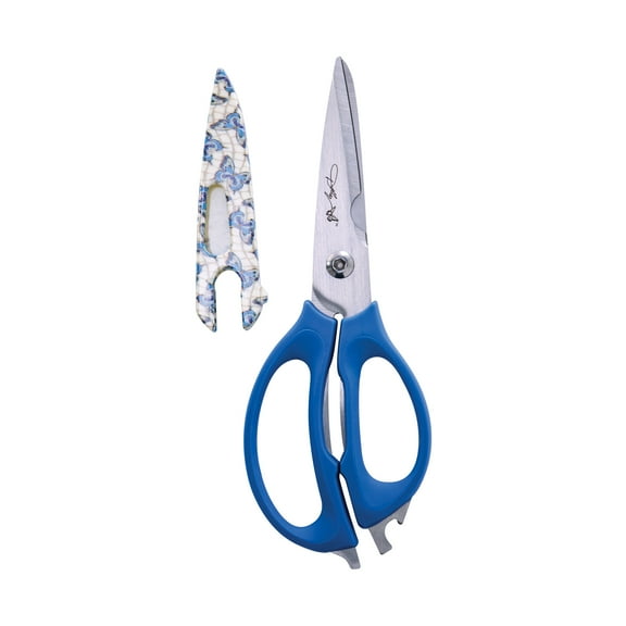 Dolly Parton 4-in-1 Kitchen Scissors with Blue Butterfly Pattern for Everyday Use