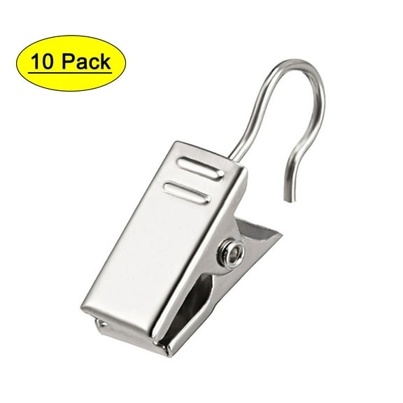 Uxcell 18mm Curtain Clips Metal Chrome Plated Silver Tone 10 Pack