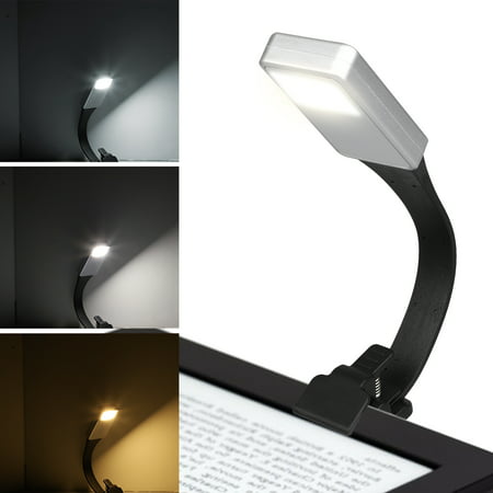 LED Reading Light, TSV USB Rechargeable Book Light, 3-level Brightness and Flexible Easy Clip On Reading Lamp, Eye Protection Brightness, Soft Silicone Light for Night Reading,