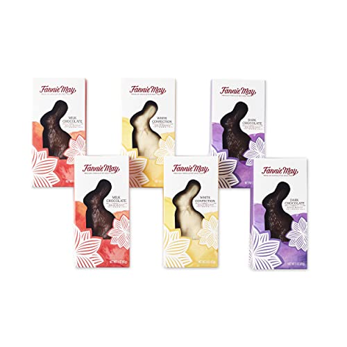 Fannie May Easter Bunnies, Featuring Milk Chocolate, Dark Chocolate And