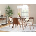 thumbnail image 3 of LumiSource Walnut Wood, Cream Noise Fabric Folia-Anabelle Square Dining Set - 5 Piece, 3 of 6