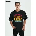 thumbnail image 3 of Whichone That's What I Do I Fix Stuff And I Know Things Funny Graphics Men's Casual Cotton Short Sleeve T-shirt Black Large, 3 of 9