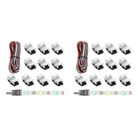 22 Pieces Tunable 3 Pin LED Strip Connectors 10mm Light Connector Terminal for WS2811