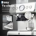 thumbnail image 5 of Stainless Steel Coffee Machine w/Built-in Grinder – 20 Bar. 2.8l Removable Tank. Milk Frother Steam Wand for Latte & Cappuccino. Adjustable Shot Volume. Silver, 5 of 7