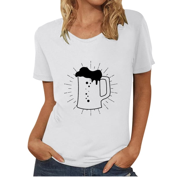 Blusa de mujer Oktoberfest Camiseta de cuello redondo Estampado de verano Jersey de manga corta Camiseta de mujer para hombre Tops Camisa Pompotops hfajkhk135942