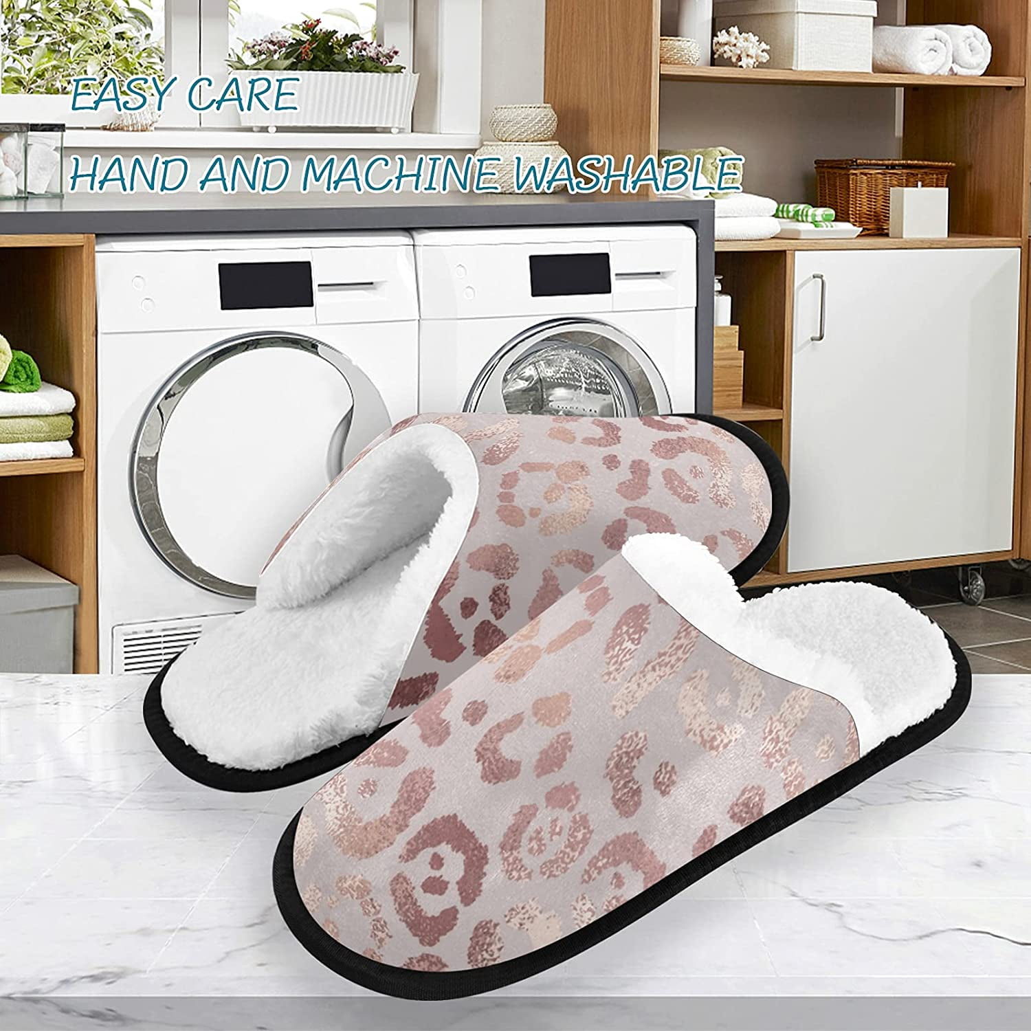 Rose Gold Leopard Spa Slippers House 