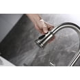 thumbnail image 4 of Izzovium Bridge Kitchen Faucet with Pull-Down Sprayhead in Brushed Nickel, Dual Handle Switch, 360-Degree Rotating High-Arc Nozzle, 16.73x24.4x2.75in, 4 of 17
