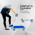 thumbnail image 4 of Push Cart Dolly by Wellmax, Moving Platform Hand Truck, Foldable for Easy Storage and 360 Degree Swivel Wheels with 330lb Weight Capacity, Blue Color, 4 of 8