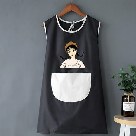 

New Style Unisex Cooking Apron Household Cartoon Apron Chef Waiter Barbecue Hairdresser Adult Pocket Apron Kitchen Supplies