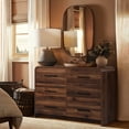 thumbnail image 4 of LuxenHome Modern Walnut Finish 6-Drawer Dresser, Engineered Wood Storage Chest with Rounded Corners, 4 of 12