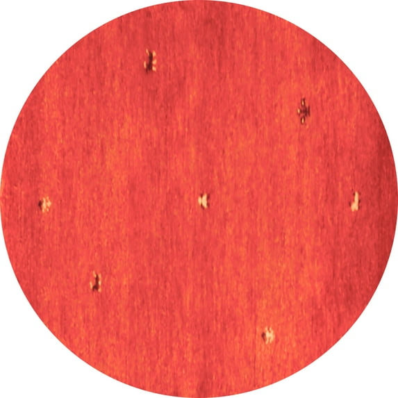 Ahgly Company Indoor Round Abstract Orange Contemporary Area Rugs, 6' Round