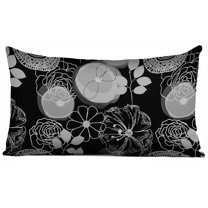 Vargottam Lumbar Pillow Cover - Decorative Pillow Covers20x12 Inches,PrintedWhite & BlackThemePillowcase, DecorativeLumbarCushionCovers