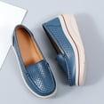 thumbnail image 4 of LOVZFMLL Women's Loafer Shoes Slip-On Comfort Walking Wedge Shoes Casual Fashion Breathable Penny Loafers Shoes for Work Travel Blue 6, 4 of 6