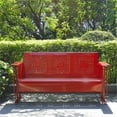 thumbnail image 6 of Pemberly Row Metal Gliding Patio Sofa w/ Rocking Mechanism in Bright Red Gloss, 6 of 7