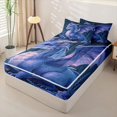 thumbnail image 2 of Homewish Wild Dragon Zipper Queen Comforter Set with Fitted Sheet and 2 Pillowcases,Rose Lavender Flower Zipper Bedding Set,Blue,Retro Animal Decor,Black Reversible,4pcs, 2 of 8
