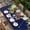 Navy, variant on Red Christmas Table Cloths for 4 Foot Rectangle Tables, Xmas Botanical Ball Bell Patio Waterproof Elastic Fitted Tablecloths, Washable Rectangular Table Cover for Camping