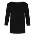 thumbnail image 4 of Craaazy Fashion Women's Valentines Cozy Round Neck Tops 3/4 Sleeve Casual Shirts Gifts, 4 of 5