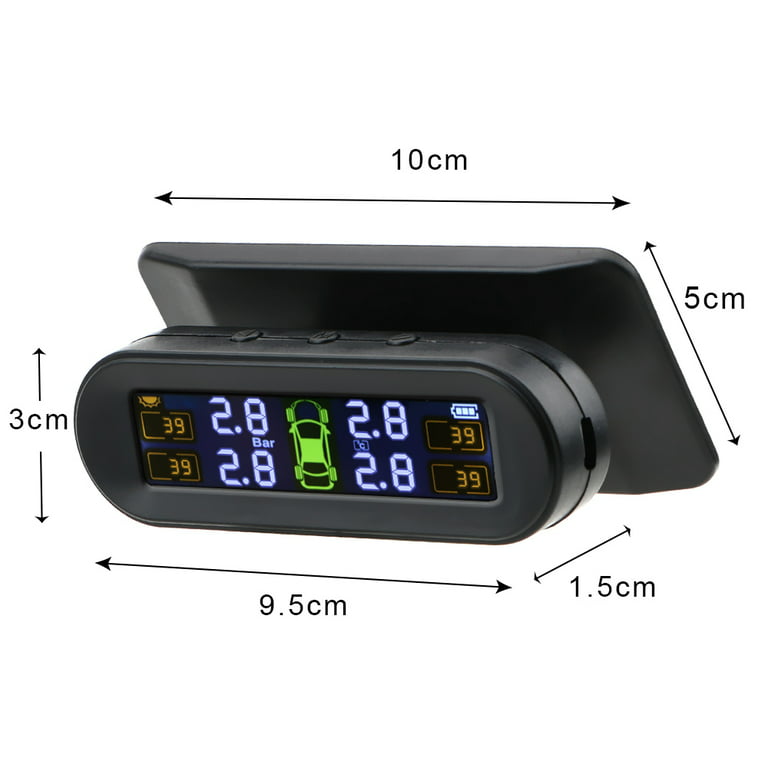 Miuline Tire Pressure Monitoring System-Solar Charge, Low air pressure high  temperature alarm, Smart LCD Display, with 4 External Tpms Sensor