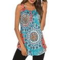 thumbnail image 3 of Qarigey Camiseta sin mangas con botones estampados para mujer, camiseta sin mangas con botones, blusa Prendas para la parte del cuerpo Sol, Azul, L Qarigey AP002917-18, 3 of 4