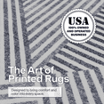 thumbnail image 3 of ReaLife Rugs Machine Washable Area Rug - Living Room Bedroom Bathroom Kitchen Entryway Office - Padded Crease Free Stain Resistant Premium - Modern Geometric Contemporary - Miles - Gray 7'6" x 9'6", 3 of 13