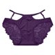thumbnail image 1 of Gibobby Ropa interior de encaje sexy Calzoncillos de malla de cintura para mujer Bragas de ropa interior de de algodón de color sólido(Morado,Talla única), 1 of 3