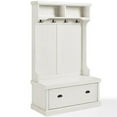 thumbnail image 1 of Bowery Hill Coastal Wood Hall Tree in Distressed White Finish, 1 of 10