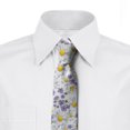 thumbnail image 2 of Floral Necktie, Blossoming Wild Flowers, Dress Tie, 3.7", White Yellow Purple, by Ambesonne, 2 of 3