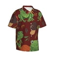 thumbnail image 2 of Bixox Men's Hawaiian Shirts Men's Frogs and Mushrooms Print Short-Sleeve Shirt-3X-Large, 2 of 8