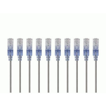 UPC: 0889028069462 | Monoprice SlimRun Cat6A Ethernet Patch Cable – Network Internet Cord – RJ45  Stranded  UTP  Pure Bare Copper Wire  30AWG  2ft  Gray  10-Pack