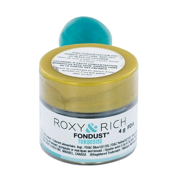 Fondust Hybrid Powder Food Color Turquoise, 4 Grams by Roxy & Rich